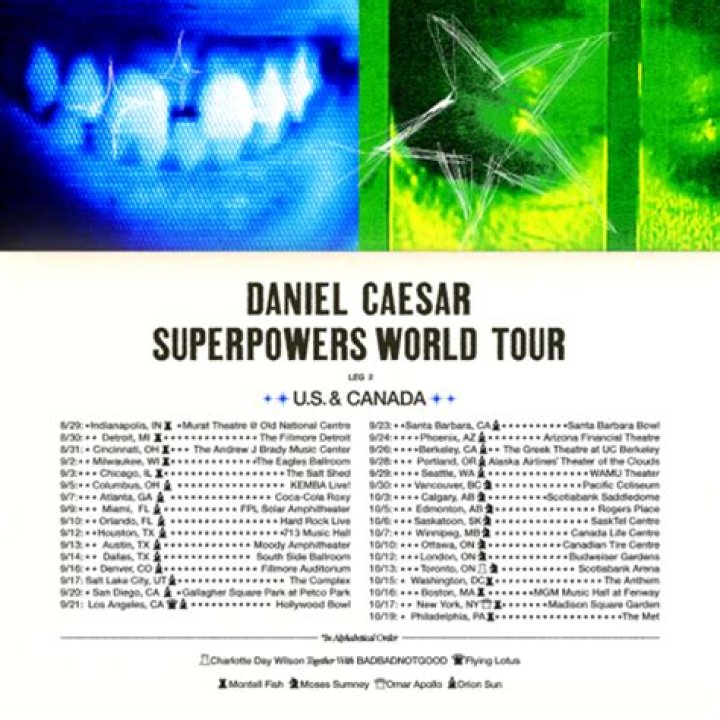 Grammy Award Winning Artist Daniel Caesar Presents Superpowers World Tour Leg 2: U.S. & Canada